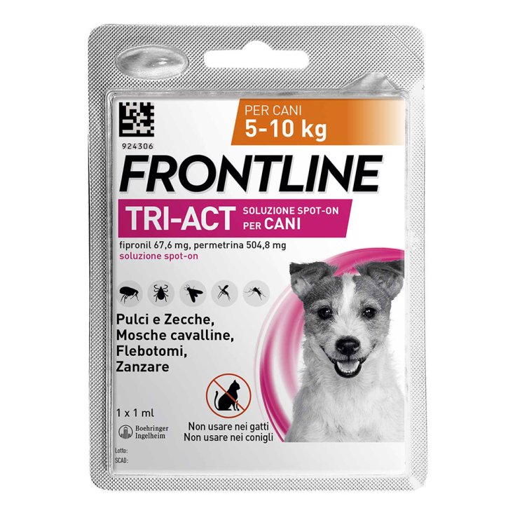 Frontline Tri-Act Cani (5-10Kg), 1 Pipetta Antiparassitaria