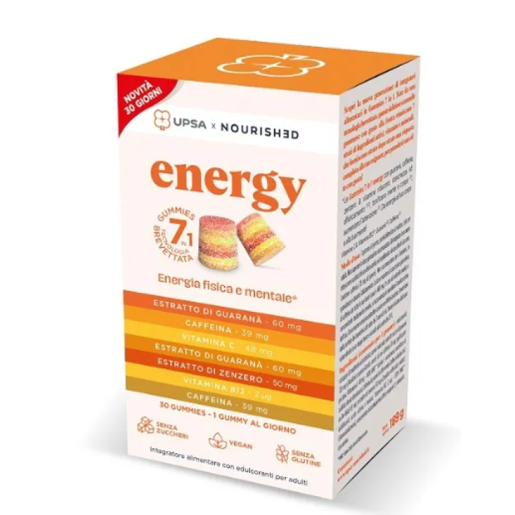 Upsa Energy Integratore Gommoso Senza Zucchero con Vitamine, 30 Unit&agrave;
