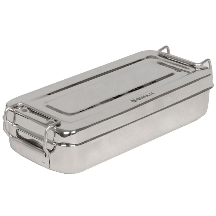 SCATOLA INOX 20X10X4.5CM C/MANICI
