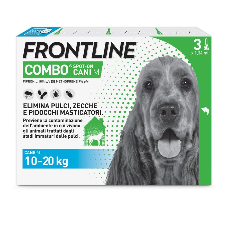 Frontline Combo Cani (10-20Kg), 3 Pipette Antiparassitarie