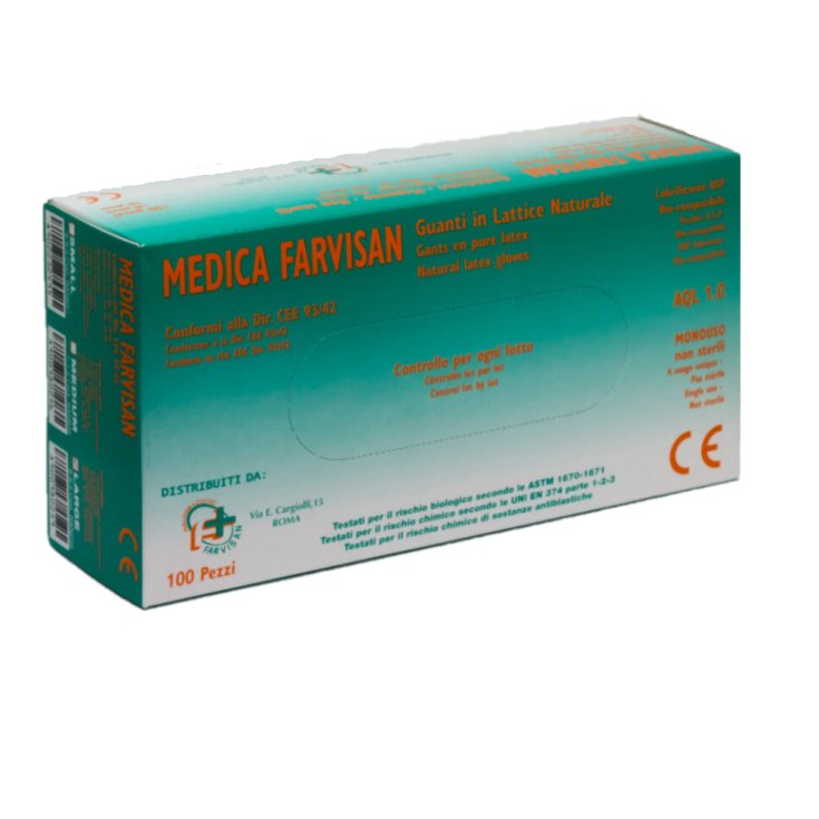 Guanti in Lattice Naturale Mis.&nbsp;S Farvisa 100 Pezzi