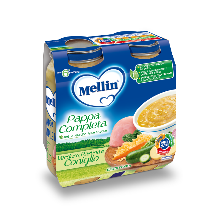 Pappa Completa Melin Verdure Pastina Coniglio 2x250g
