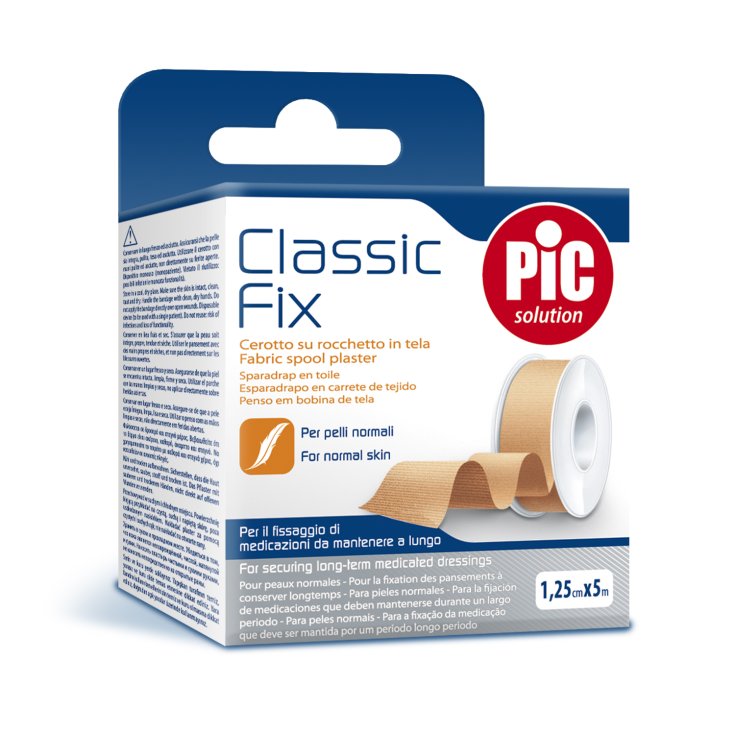 Classic Fix 1,25cm&nbsp;x&nbsp;5m&nbsp;Cerotto su Rocchetto in Tela Pelle PIC