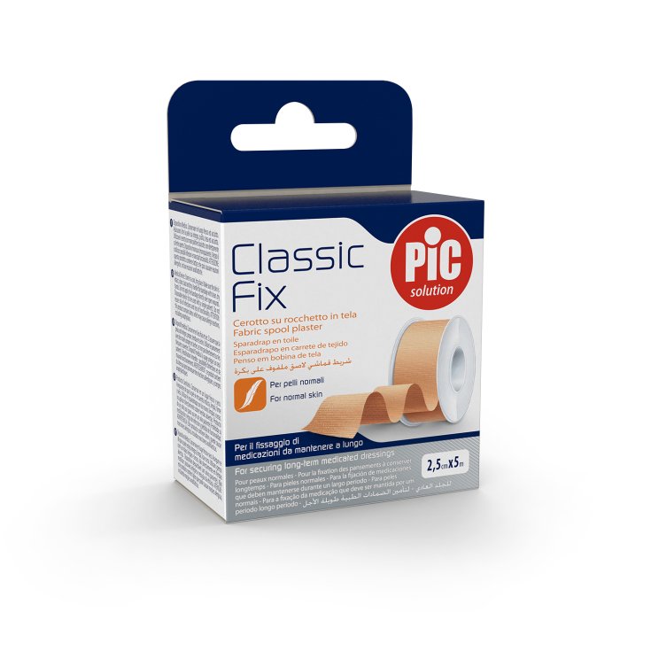 Classic Fix 2,5cm&nbsp;x&nbsp;5m&nbsp;Cerotto su Rocchetto in Tela Pelle PIC
