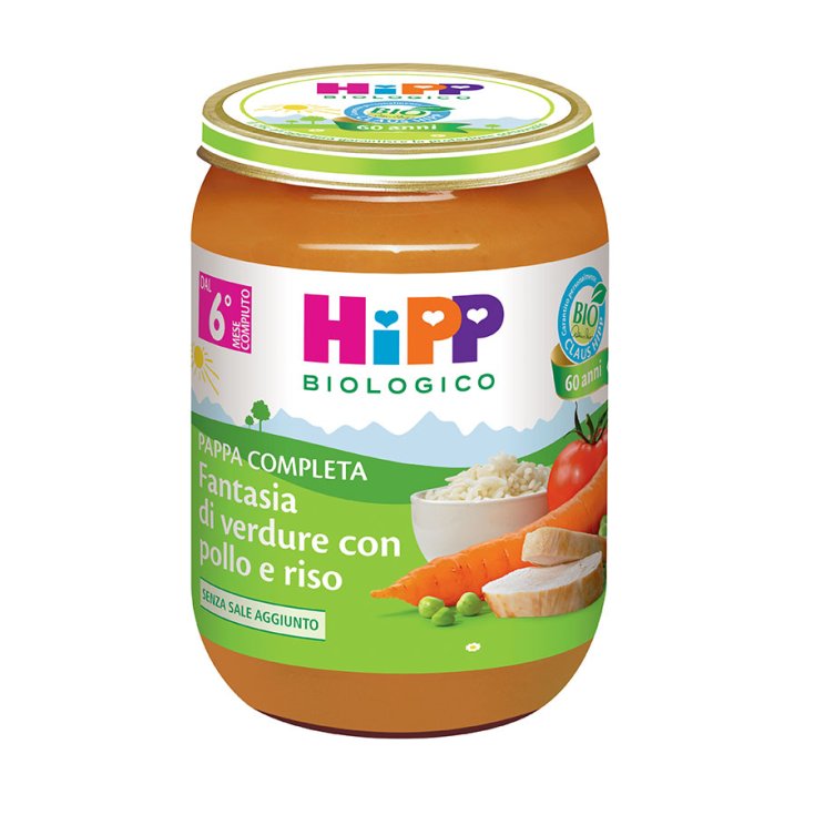 Pappa Completa Fantasia di Verdure con Pollo e Riso HiPP Biologico 190g