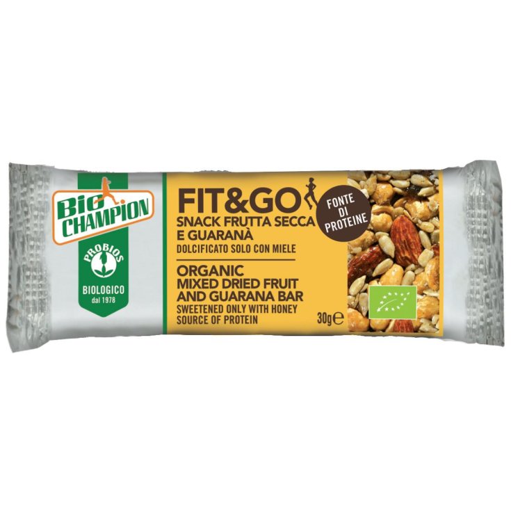 Biochampion Fit&go Snack Frutta Secca E Guaran&agrave; Probios 30g