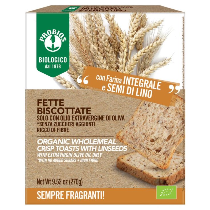 Fette Biscottate Integrali Con Semi Di Lino Probios 270g