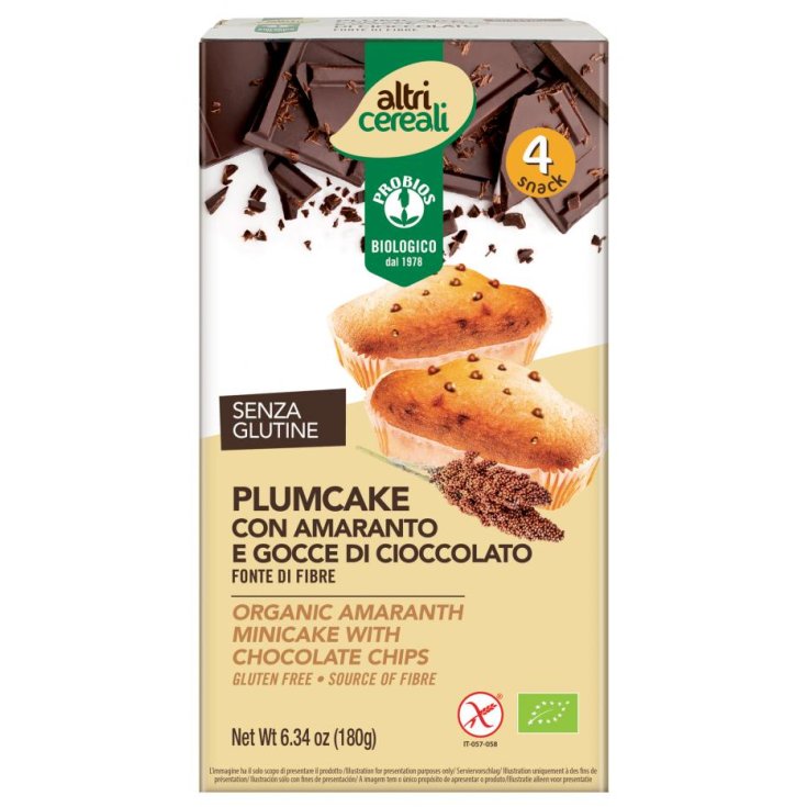 Altri Cereali Plumcake Con Amaranto E Gocce Di Cioccolato Probios 180g