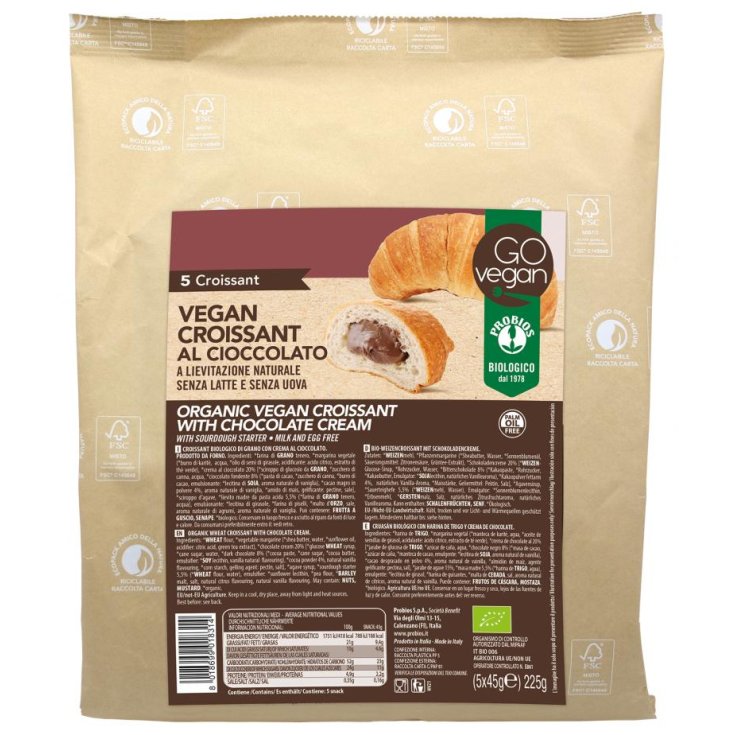 Go Vegan Croissant Al Cioccolato Probios 225g
