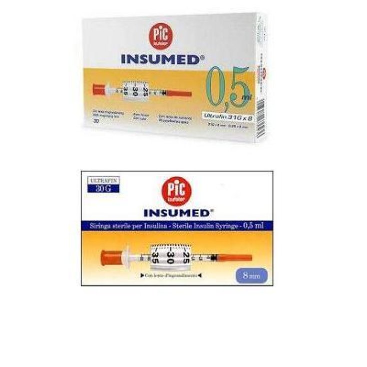 Insumed Siringhe per Insulina 0.5ml PIC 30 Pezzi