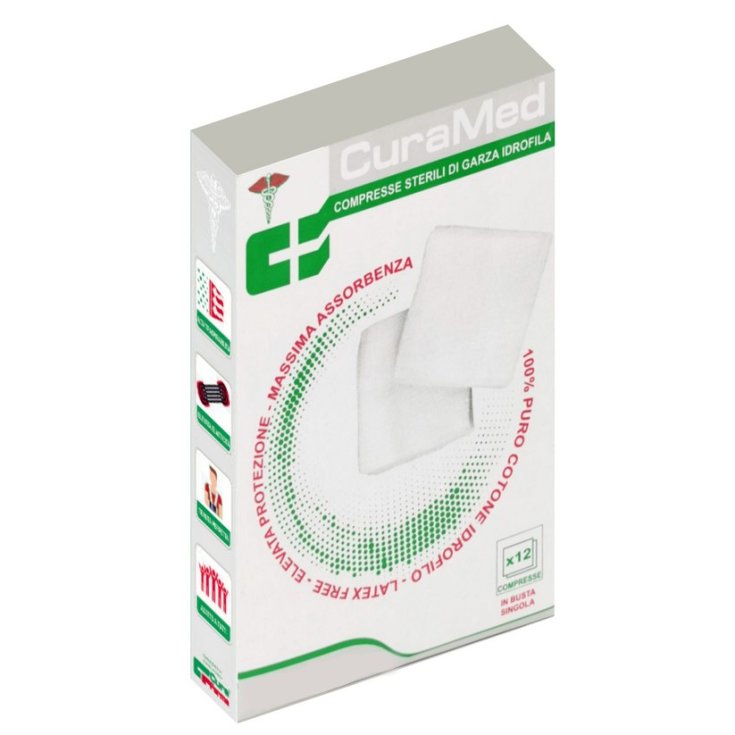 CuraMed Compresse Sterili di Garza Idrofila 36x40cm CuraFarma 12 Pezzi