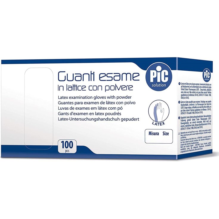 Guanti Esame Con Polvere Mis.M PIC 100 Pezzi