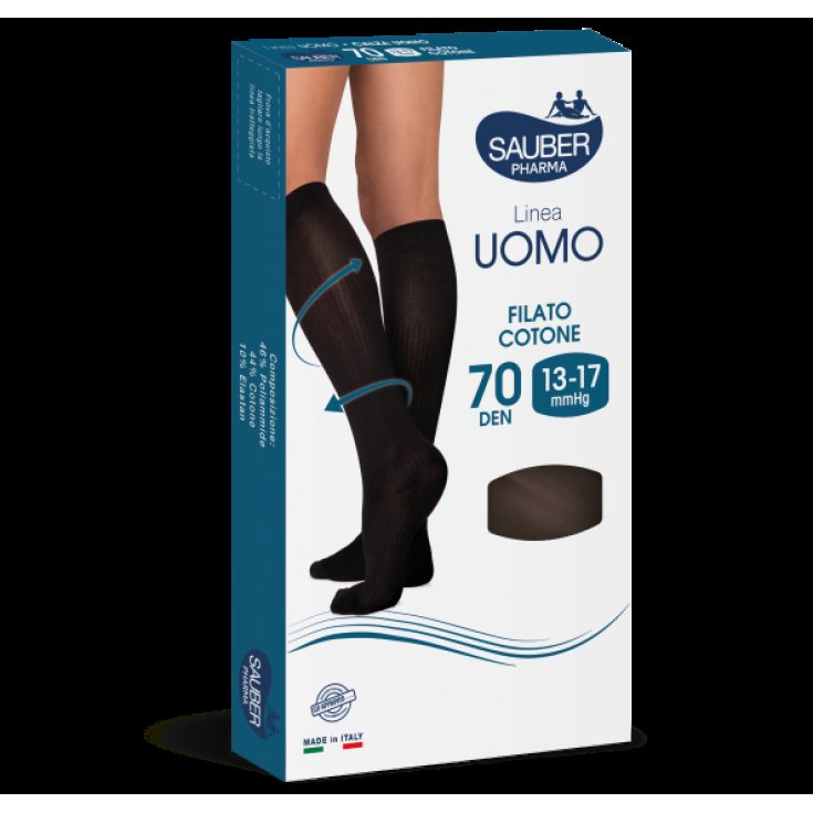 Linea Uomo 70D Calza Cotone Nero Tg.S/M&nbsp;Sauber