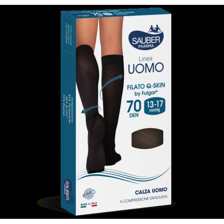 Linea Uomo&nbsp;70D Calza Q-Skin NeroTg.L/XL&nbsp;Sauber