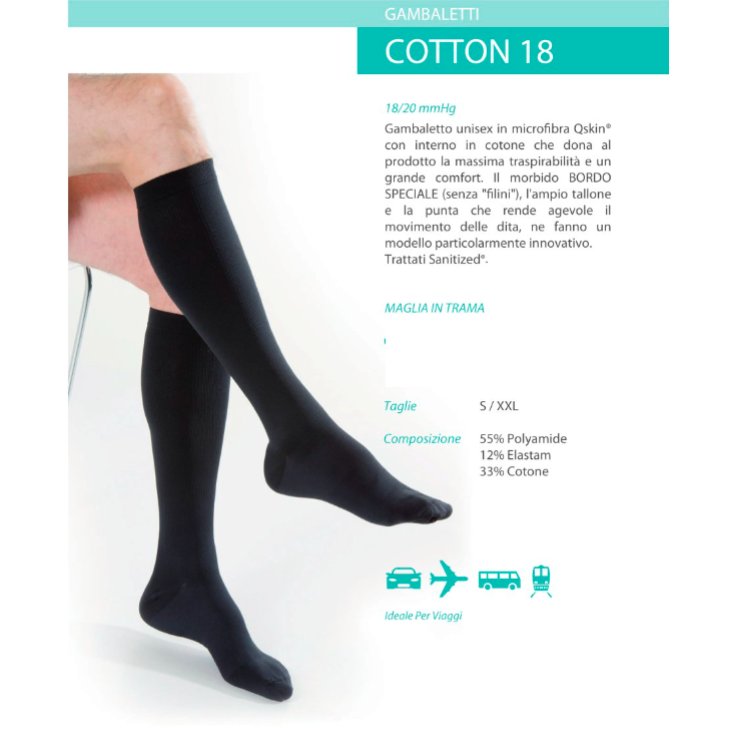 Gambaletto Cotton 18 Unisex Blu Tg.L K&agrave;mila