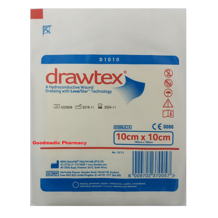 Drawtex&reg; Medicazione Idroconduttiva 10x10cm 3 Pezzi