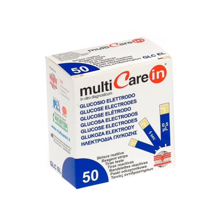 MultiCareIN Glucosio Elettrodo BSI 50 Pezzi