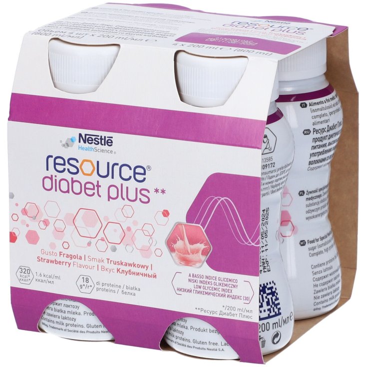 Resource&nbsp;Diabet Plus Fragola Nestl&eacute; Health Science 4 x200ml