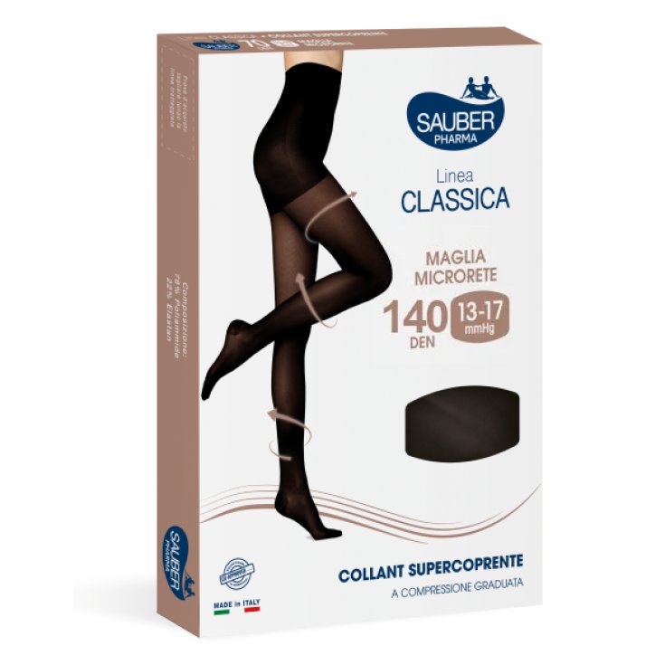 Linea Classica 140D Collant Supercoprente Nero Tg.3 Sauber