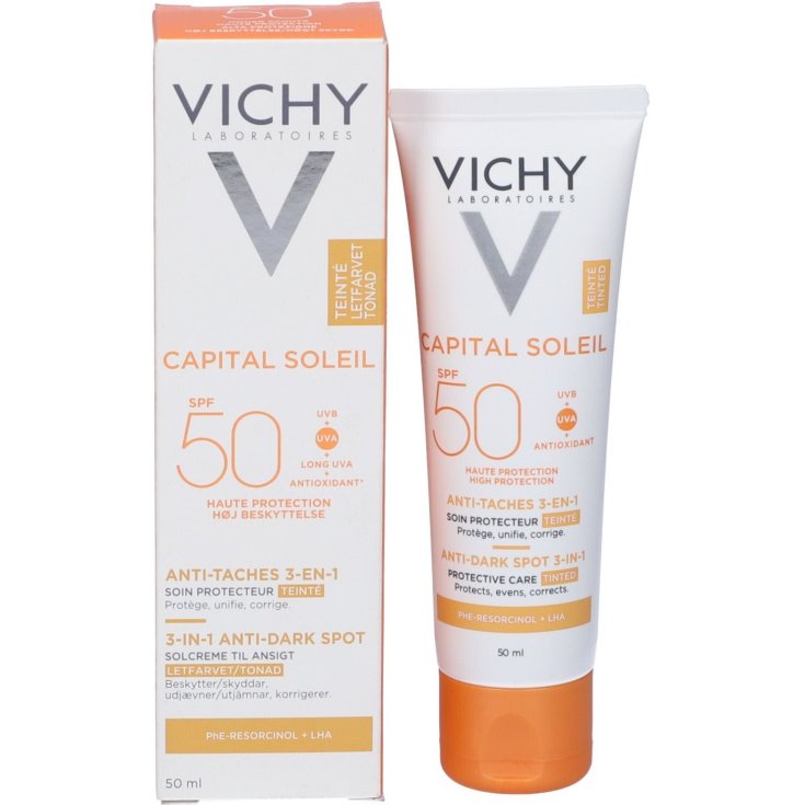 Vichy Capital Soleil Trattamento anti-macchie colorato 3 in 1 per il viso SPF 50+ 50 ml