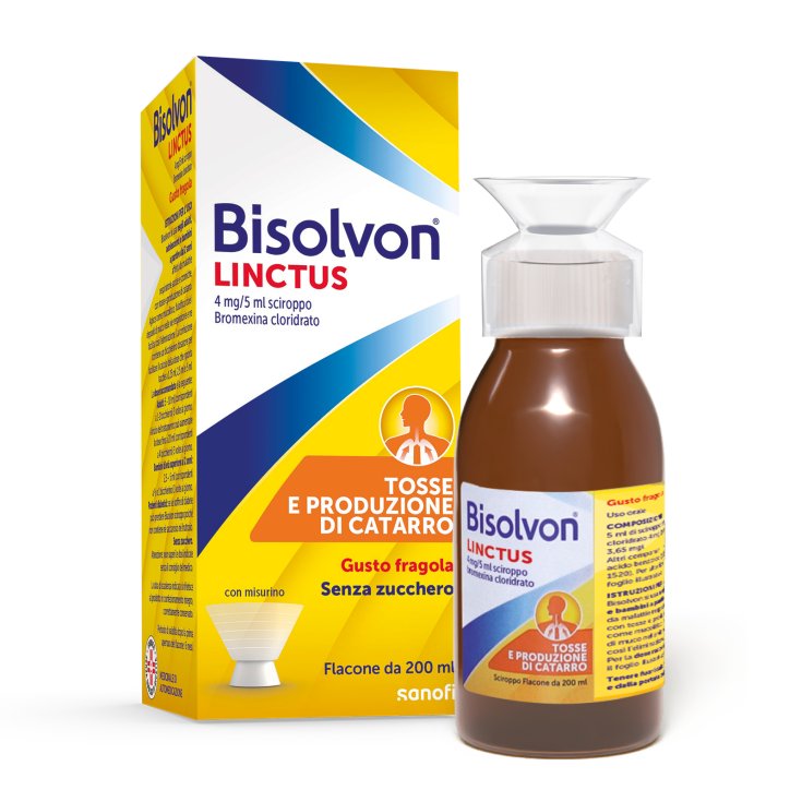 Bisolvon Linctus 4mg/5ml Sciroppo Mucolitico Gusto Fragola 200ml