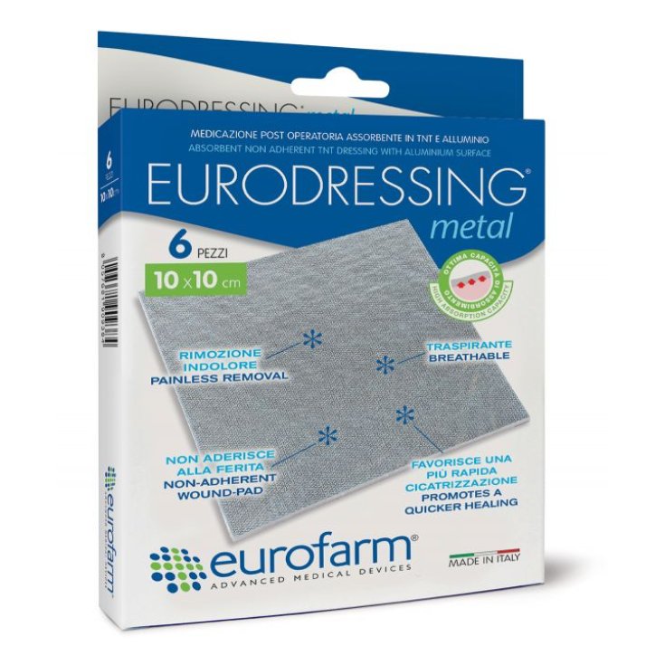 Eurodressing&nbsp;Metal 10cm x 10m Eurofarm 6 Medicazioni