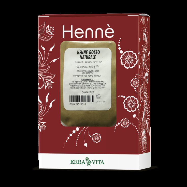 Henn&eacute; Rosso Naturale Tintura in Polvere Erba Vita 100g