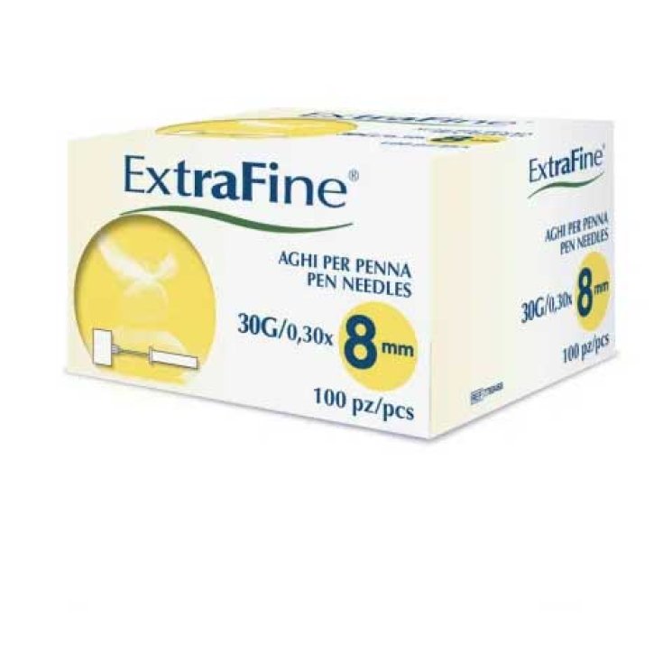 Extrafine&reg; Aghi Penna 30G x 8mm 100 Pezzi