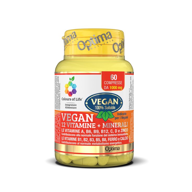 Vegan 12 Vitamine + Minerali Colours Of Life&reg; Optima Naturals 60 Compresse