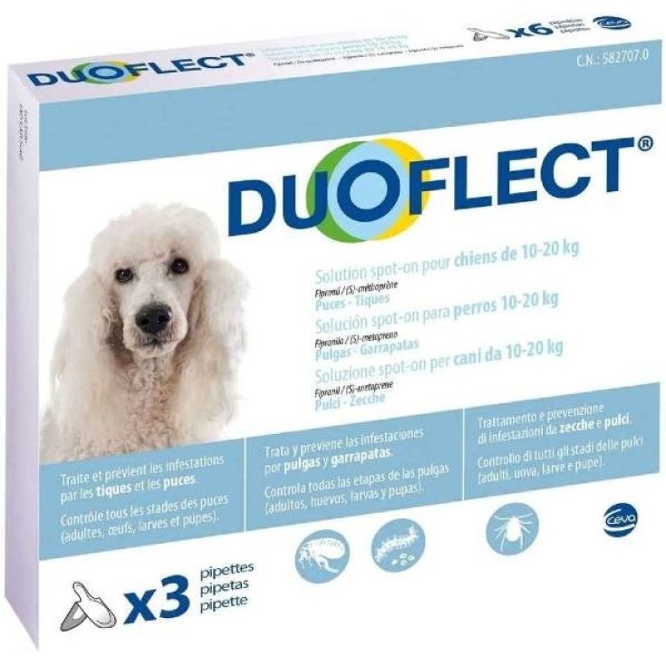 Duoflect  Antiparassitario per Cani e Gatti da 3 Pipette - Cani 10-20 Kg