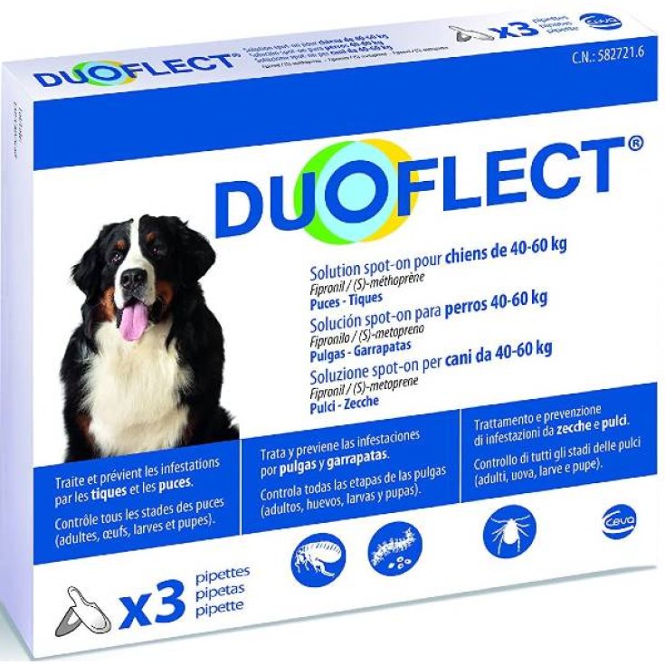 Duoflect  Antiparassitario per Cani e Gatti da 3 Pipette - Cani 40-60 Kg