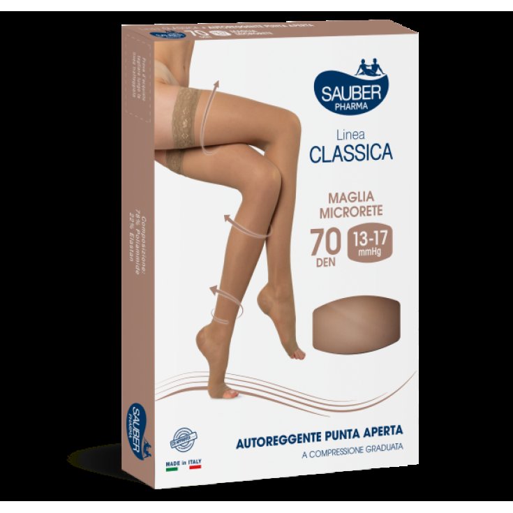 Linea Classica 70D Autoreggente Punta Aperta Neutro Tg.3&nbsp;Sauber