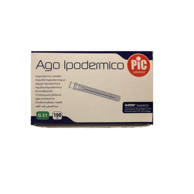 Ago&nbsp;Ipodermico G21&nbsp;0,8 x 25mm PIC 100 Pezzi
