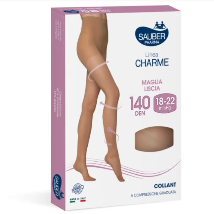 Linea&nbsp;Charme Collant 140D Maglia Liscia Beige 1&nbsp;Sauber 1 Paio