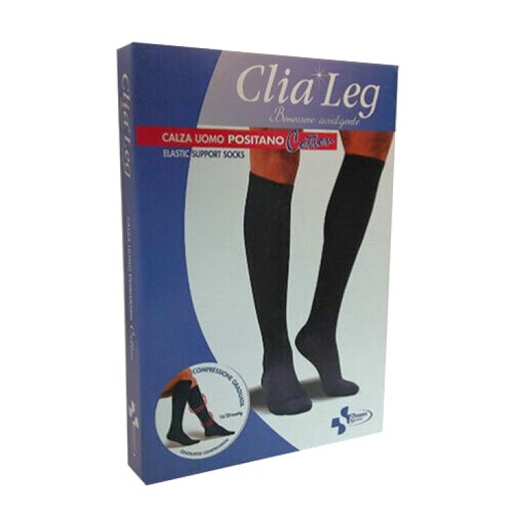 Clia Leg Calza Uomo Positano Cotton 16-20mmHg Antracite&nbsp;Tg.L