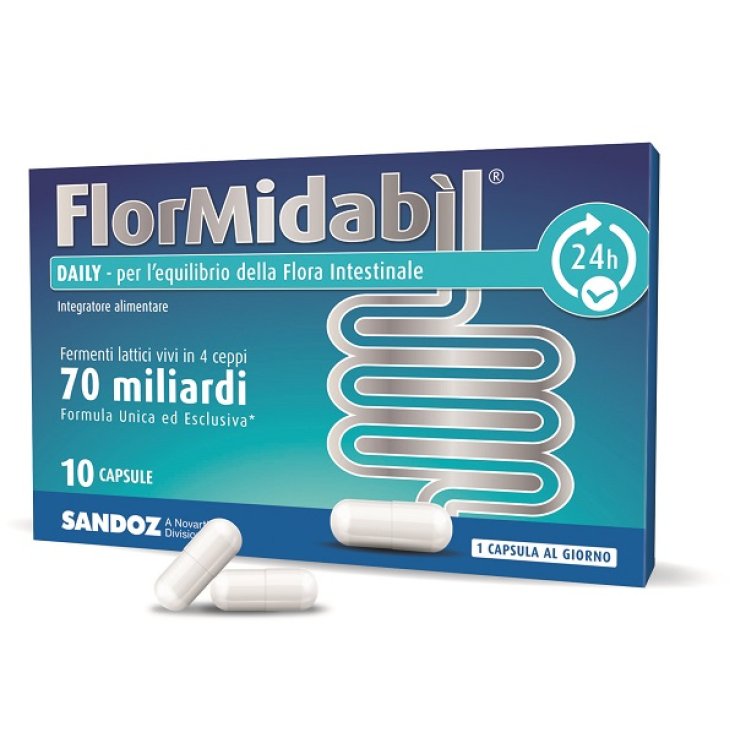 Sandoz FlorMidab&igrave;l Daily Integratore Alimentare 10 Capsule