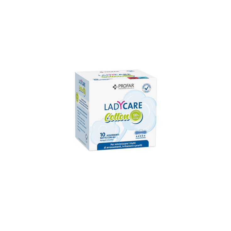 LadyCare Cotton con Ali Notte PROFAR&reg; 10 Assorbenti