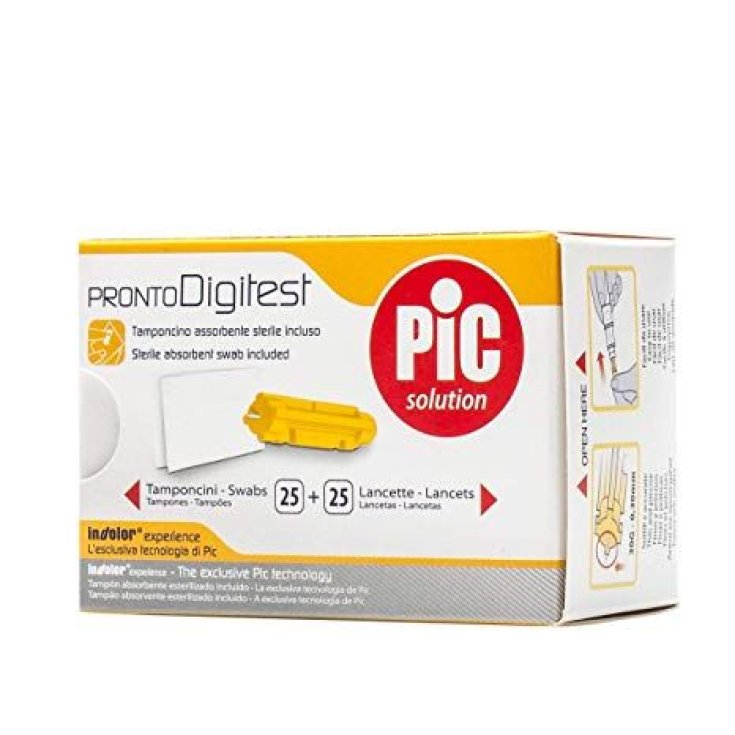 Pronto Digitest 33G Lancette + Tamponcino PIC 25 + 25 Pezzi