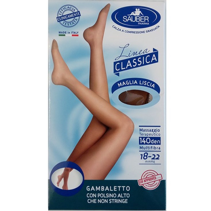 Linea Classica 140D Gambaletto Maglia Liscia Beige 4&nbsp;Sauber 1 Paio