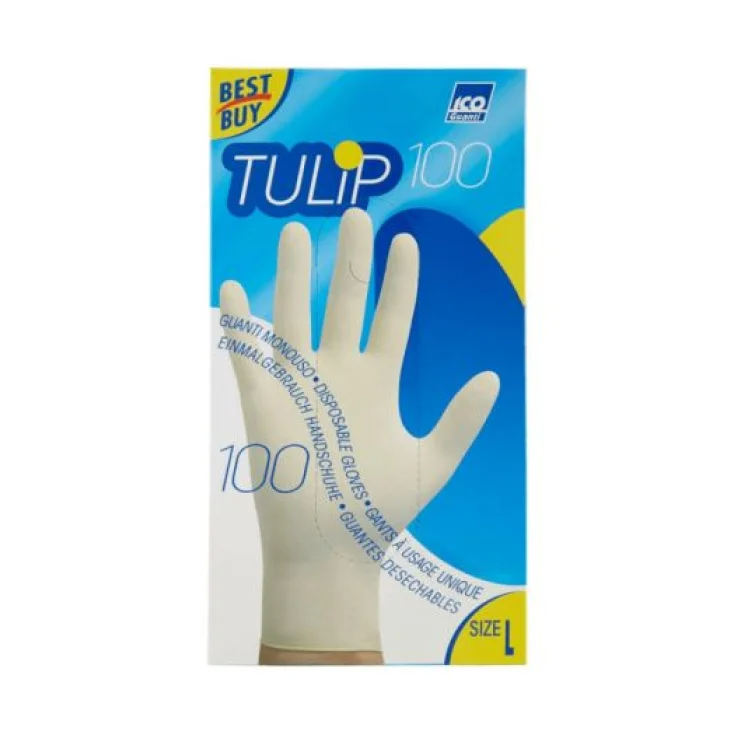 Guanti Monouso Lattice Tg.L Tulip  100 Pezzi