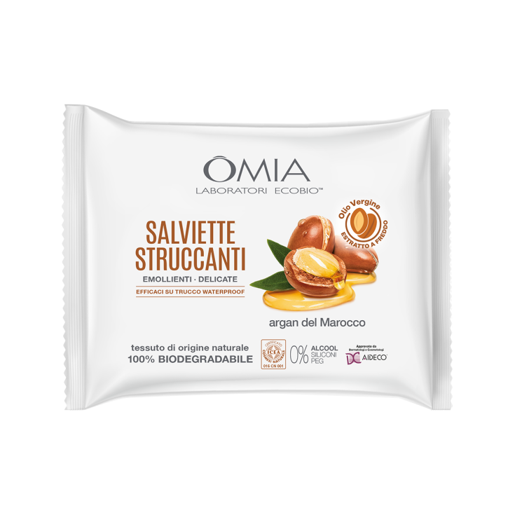 Salviette Struccanti Argan Del Marocco Omia Laboratori Ecobio 25 Pezzi