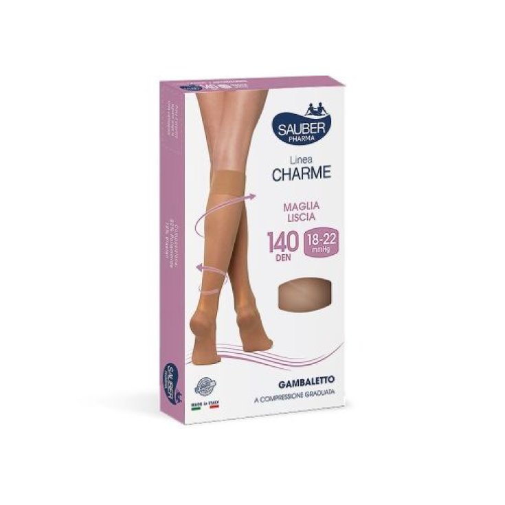 Linea&nbsp;Charme Gambaletto 140D Maglia Liscia 2 Neutro Beige Sauber 1 Paio