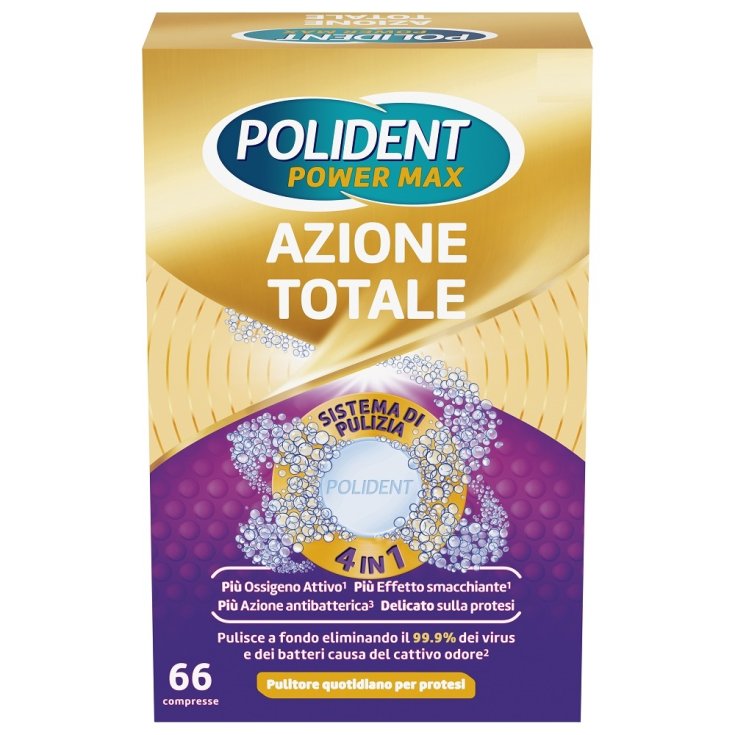 GSK Polident Azione Totale Pulitore Quotidiano Per Protesi 66 Compresse