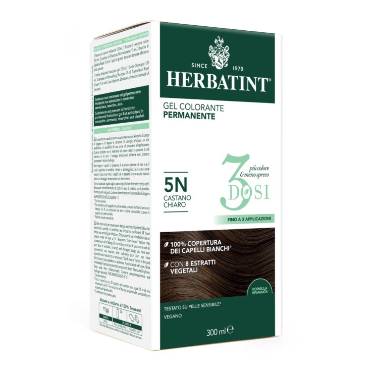 Gel Colorante Permanente 5N 3 Dosi Herbatint 300ml