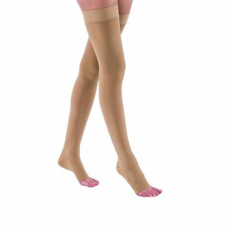 Cotton Evo 262 Autoreggente Mezza Coscia Beige S Corto GloriaMed&reg; 1 Paio