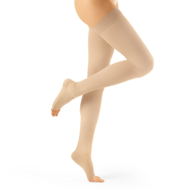 Cotton Evo 262 Calza Tutta Coscia Beige M Corto GloriaMed&reg; 1 Paio