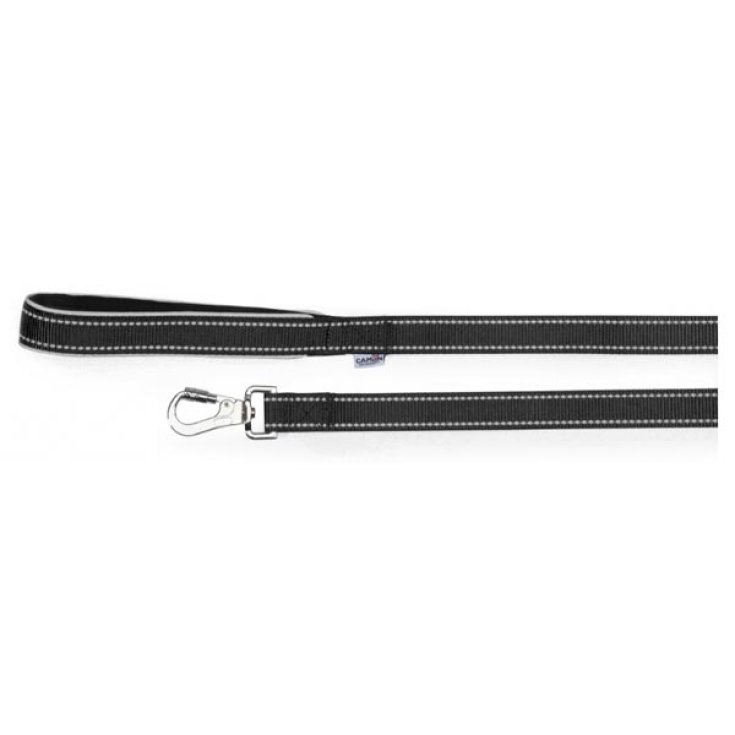 Guinzaglio con Maniglia in Neoprene e Cuciture Reflex Blu - 1,5 x 120 Cm - Nero
