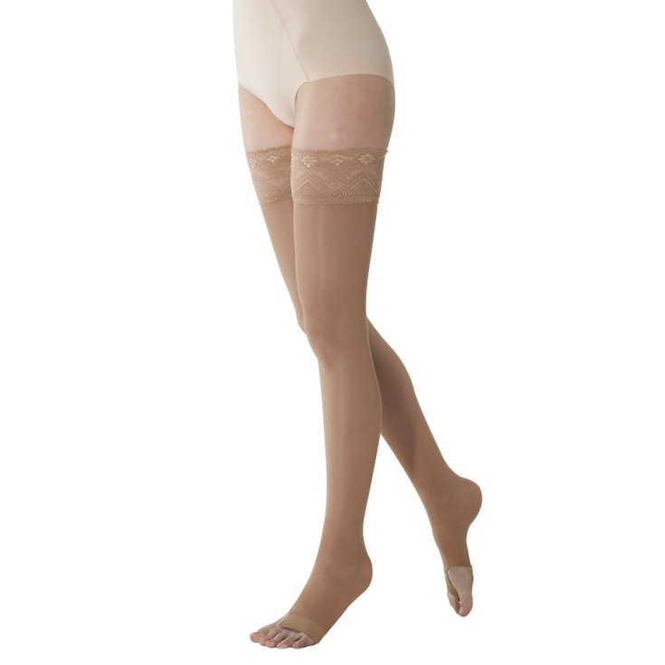 Marilyn 70 Open Toe Autoreggenti Punta Aperta Cl2 Nero M Lungo Solidea 1 Paio
