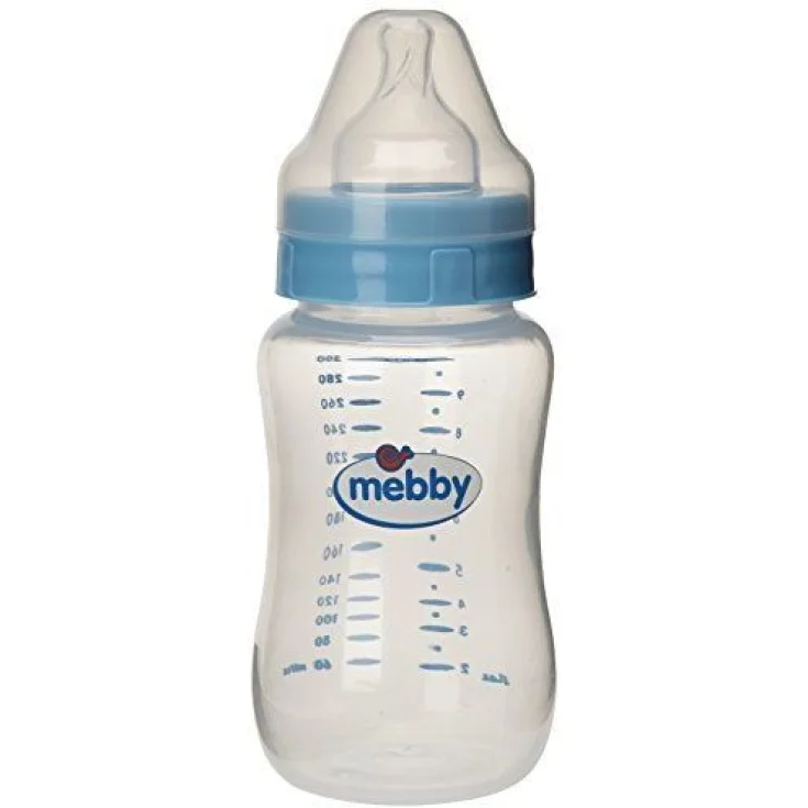 Biberon Polipropilene Silicone Blu Mebby 300ml