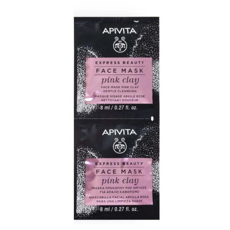 Face Mask Pink Clay Express Beauty Apivita 2x8ml